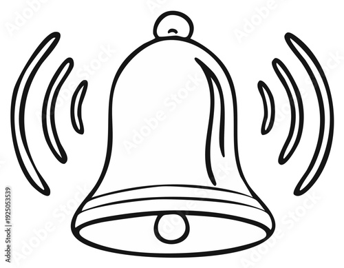 Bell ringing sound wave graphic illustration