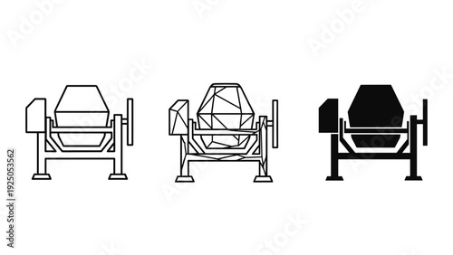 Concrete Mixer Icons Set