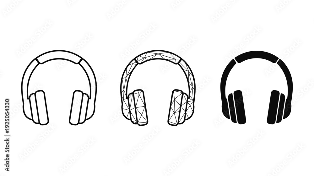 Obraz premium Headphone Icon Variations