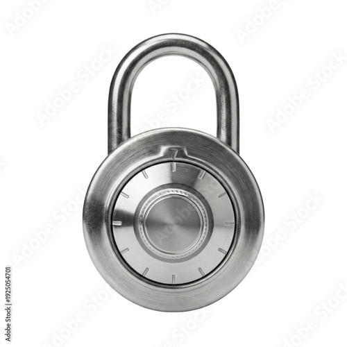 Quadro em tela Silver circular combination padlock for security