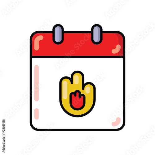 Vector calendar icon with rude hand gesture