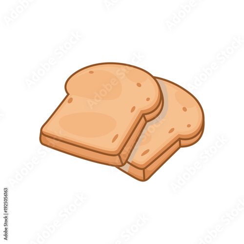 Cuadro en lienzo Vector illustration of two slices of bread