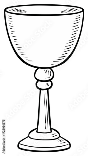 Elegant chalice goblet antique drawing simple line art drinking vessel goblet shape goblet vintage chalice drawing simple goblet outline antique vessel drawing simple chalice outline