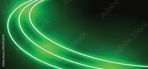 Green glow line and dark background 
