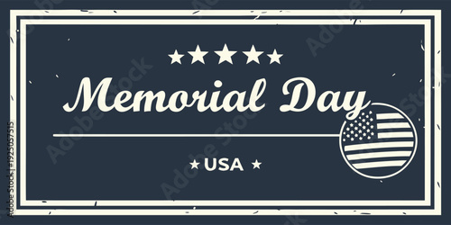 Memorial Day tribute illustration featuring stars, stripes and honor message for fallen soldiers.