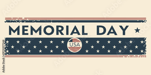 America Memorial Day tribute vector illustration with patriotic colors and honoring military service message.