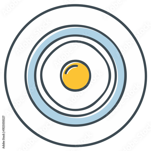 Illustration of a fried egg on a plate food and breakfast concept