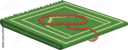A green tennis court with a red tennis racket and ball on its surface viewed from above