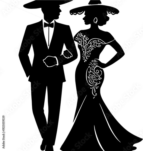 Horse and Jockey Racing Silhouette Vector Illustration on White Background