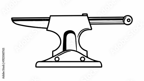 Blacksmith's anvil viewed from the side on a plain white background in a simple illustration