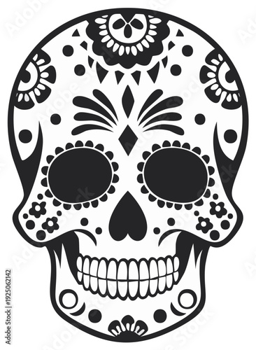 Mexican Sugar Skull Illustration for Dia de los Muertos Celebration