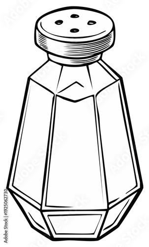 Salt shaker line art illustration