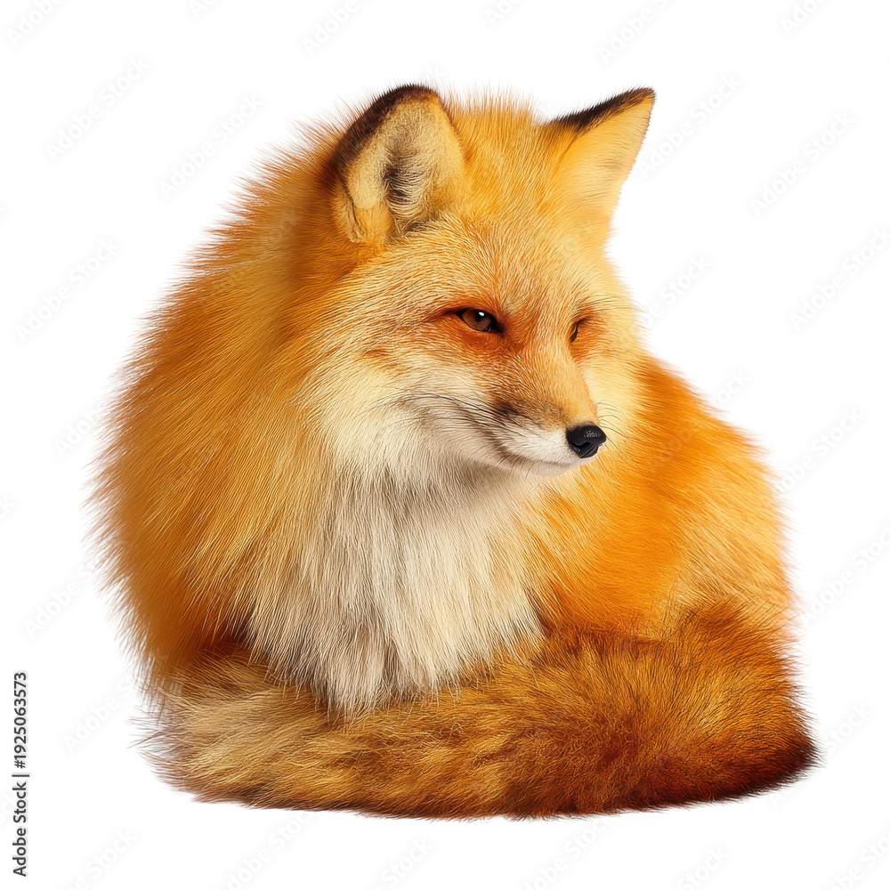 Obraz premium Fox orange fur transparent background
