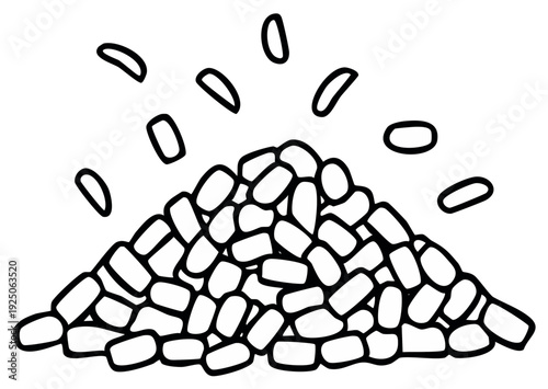 Heap of pills with scattering capsules and tablets