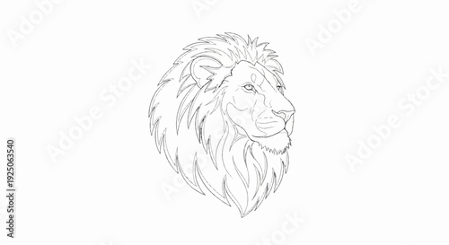 Stylized line art of a lion's majestic mane and profile