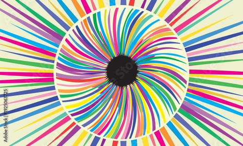 multicolor rainbow iris impact swirl creative eye artistic palette vector recolorable design illustration element