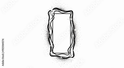 Ornate, abstract frame with a speckled, shimmering border