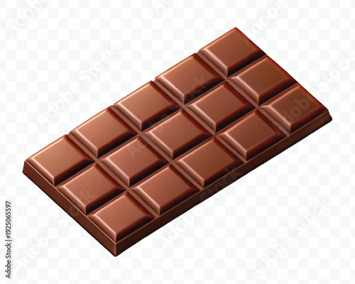 realistic 3d smooth chocolate bar in different style isolated on transparent background