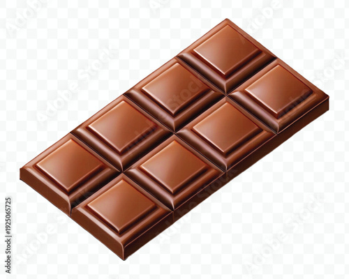 realistic 3d smooth chocolate bar in different style isolated on transparent background