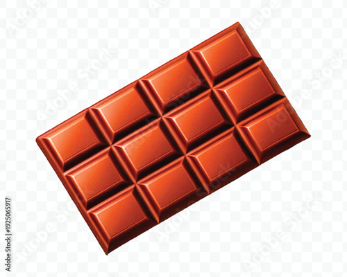 realistic 3d smooth chocolate bar in different style isolated on transparent background
