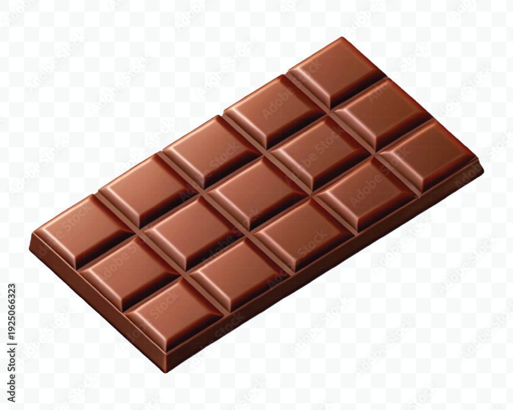 Obraz premium realistic 3d smooth chocolate bar in different style isolated on transparent background
