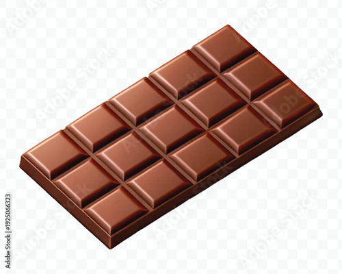 realistic 3d smooth chocolate bar in different style isolated on transparent background