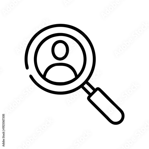 Find user search profile account job candidate magnifying glass business human resource management 