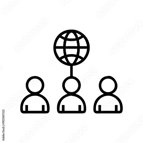 Global network connection people icon vector illustration for social media and community management concept