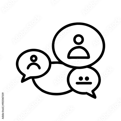 Communication bubble chat icon vector for social media interaction and online conversation and digital support