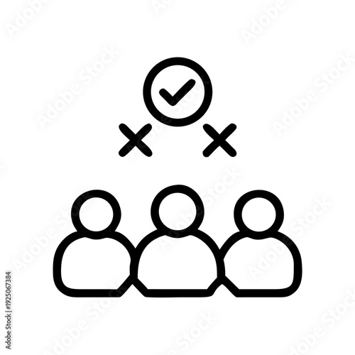 Team election decision making process concept icon for business and human resources management illustration