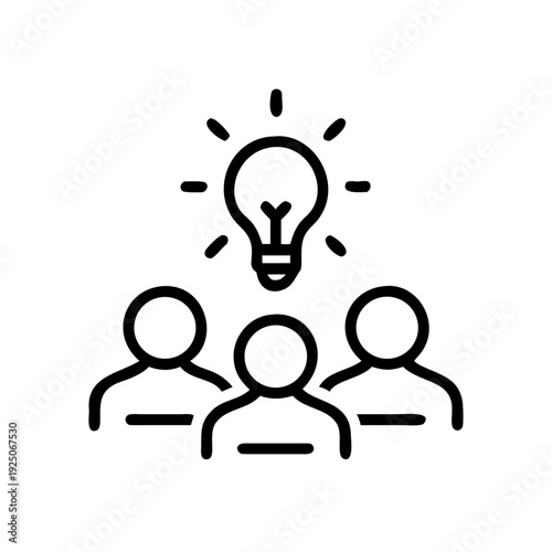 Teamwork idea generation brainstorming session for innovation and creative problem solving solution concept