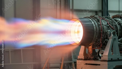 Jet Engine Test Ignition Flame Thrust Exhaust Power