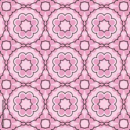 Abstract geometric set of seamless pattern	