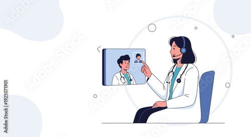 Doctor Consultation via Video Call, Telemedicine Concept, Medical Healthcare