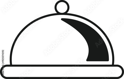 Food Cloche Vector Icon – Restaurant and Catering Service Design