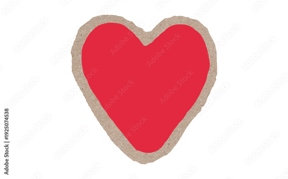 Fototapeta premium Paper sheet heart shape. Valentine's day empty page, valentines card. Torn page, blank