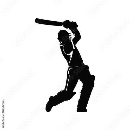 Silhouette of a baseball player swinging a bat during a powerful athletic motion