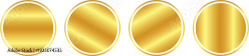 Vector Golden Gradient Circles – Metallic Shiny Round Design Elements