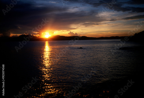 Sunset over Golfo Dulce in Costa Rica