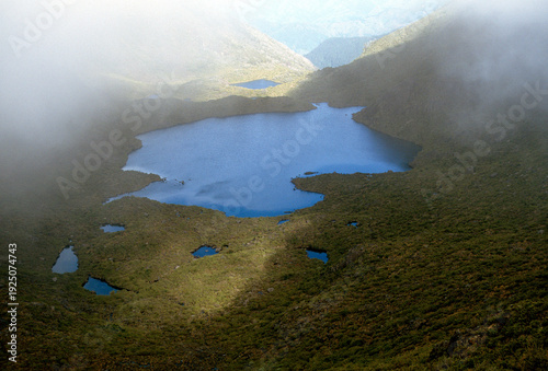 Laguna Chirripó, a high-altitude glacial tarn in Chirripó National Park, on Cerro Chirripó, the highest mountain in Costa Rica at 3820 m.