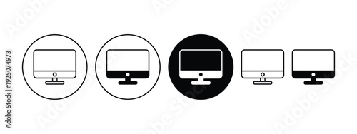 Vector Computer Monitor Icons Screen Technology Display Design