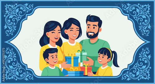 happy family enjoying a meal together.