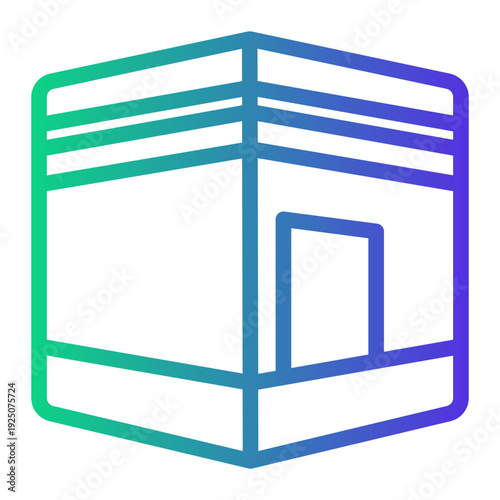 kaaba Line Gradient Icon