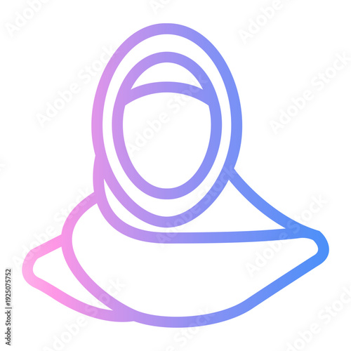 muslimah Line Gradient Icon