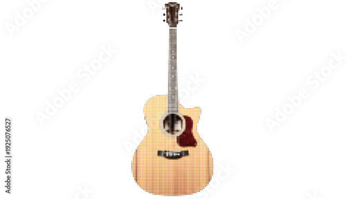 Acoustic Guitar with Halftone Texture Effect