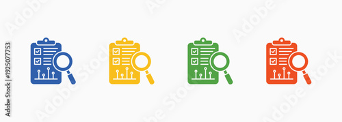 Quantitative Icon Set Color Multiple Style Collection Vector Illustration
