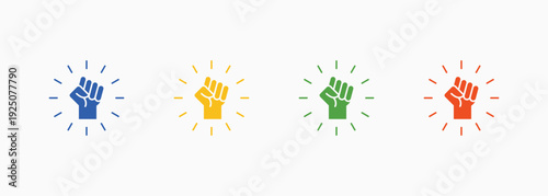 Forces Icon Set Color Multiple Style Collection Vector Illustration