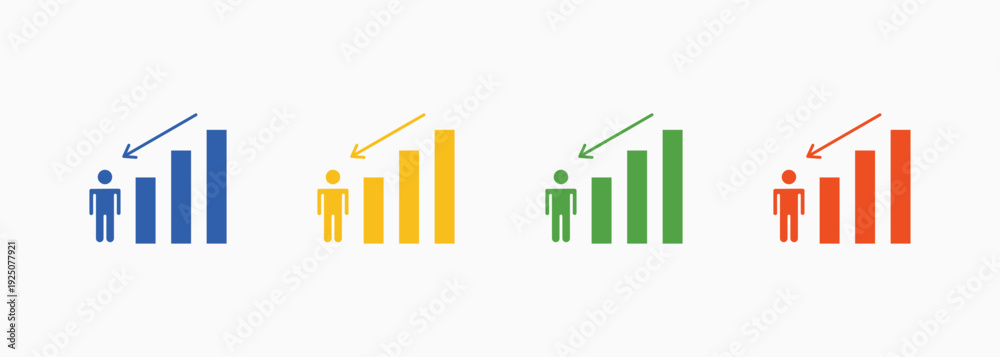Obraz premium Churn Icon Set Color Multiple Style Collection Vector Illustration