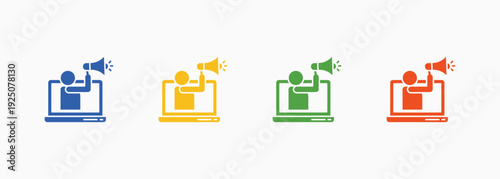 Influencer Icon Set Color Multiple Style Collection Vector Illustration