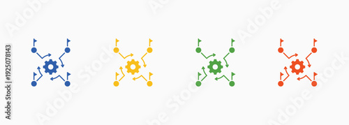 Channel  Icon Set Color Multiple Style Collection Vector Illustration